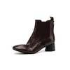 Botines Chelsea Versátiles de Piel de Oveja Suave para el Trabajo Otoño/Invierno 2026 Tacón Grueso Tacón Medio Cremallera Trasera Punta Redonda Botines de Piel Genuina para Mujer