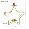 Portavelas Estrella de Cinco Puntas de Hierro Forjado Nórdico, Decoración para Ambiente de Cena a la Luz de Velas, Adornos Creativos, Venta Directa de Fábrica
