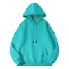Nueva sudadera con capucha gruesa de forro polar de peso pesado transfronteriza de 360 g, color liso, unisex, serie de colores caramelo, versátil