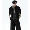 Suéter de punto de imitación de dos piezas para hombre, camisa de cuadros con cuello polo, cárdigan, prenda de abrigo, estilo old money, venta al por mayor de fábrica transfronteriza