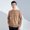 Comércio eletrónico transfronteiras: Novo suéter de tricô masculino para outono/inverno, gola redonda, caimento solto, simples, cor sólida, suéter quente estilo coreano