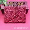 Pingente de Guan Gong, Deus da Riqueza, Lealdade e Justiça, Cinábrio, Areia Dourada Roxa, Dragão Auspicioso, Gravação Dupla Face de Guan Yu, Pingente Grande para Homens e Mulheres, Presente de Transmissão ao Vivo