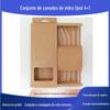 Conjunto de 4+1 Caixas de Canudos de Vidro 8X200Mm Transparente Alto Borosilicato Resistente a Alta Temperatura Canudo Ecologicamente Correto Pronto para Fornecimento Direto