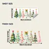 Fun-f1343 Árbol de Navidad de color macarrón ventana de cristal de balcón decoración navideña pegatina electrostática para ventana UV