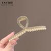 Pérola High-end Shark Clip Temperamento Simples Clipe Headwear Hairclip High-end Grande Volta Cabeça Grab Clip