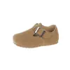Zapatos de Cuero para Niñas 2026 Nuevo Modelo Popular Zapatos Casuales Antideslizantes de Suela Suave para Niñas Pequeñas y Niños Pequeños Zapatos de Una Sola Pieza con Estilo Tipo Birkenstock