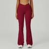 Calça Flare de Cintura Alta para Mulheres com Cós Cruzado, Perna Larga, Levemente Flare, Calça Flare Casual Esportiva para Exterior 2030