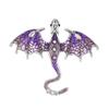Broche de Dragón de Esmalte Vintage Europeo y Americano para Hombre con Diamantes Incrustados Pin de Animal Corsage Personalizado Transfronterizo Accesorios para Traje Abrigo Mujer