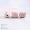 Cabeça de Gato de Cerâmica Fresca e Simples Contas Soltas com Furo Reto Cor Sólida Contas para Pulseira Animal Material DIY Cerâmica Jingdezhen