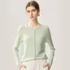 Nuevo Abrigo Cardigan de Punto Redondo 100% Lana Otoño/Invierno 2026 Color Sólido con Bolsillos Dobladillo Enrollado Suéter de Lana Holgado para Mujer