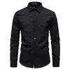 Amazon Otoño/Invierno Nueva Camisa para Hombre Moda Estampado de Mariposas Retro Talla Europea Talla Americana Camisa de Manga Larga Ropa para Hombre