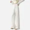Calça longa reta e fluida 2026 nova cintura alta solta fitness yoga esportiva casual versátil calça pantalona
