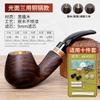Pipa de ébano hecha a mano Muxiang, juego de madera para fumar, bolsa para cigarrillos, olla de cobre de doble uso, pipa seca, pipa de madera maciza, venta al por mayor