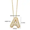 Europa y Estados Unidos transfronterizo oro caliente collar de 26 letras incrustado circonita hueco cobre chapado en oro clip de collar cadena de cuentas al por mayor