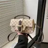 Bolsa de mão com estampa floral vintage, bolsa de ombro feminina elegante, novo estilo, adequada para o trabalho, bolsa quadrada pequena, bolsa tote de grande capacidade