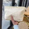Bolsa de Cosméticos de Pana de Color Sólido, Gran Capacidad, Bolso de Mano Portátil, Bolsa de Almacenamiento para Cuidado de la Piel de Viaje