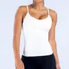 Camiseta de tirantes de yoga ajustada sin costuras europea y americana transfronteriza con almohadillas en el pecho, tirantes finos, bonito diseño en la espalda, chaleco deportivo de secado rápido