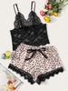 Fornecimento transfronteiriço Europeu e Americano Comércio Exterior quente sexy lingerie sexy feminina colete de renda coração de pêssego pijama curto atacado