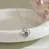 Popular Collar de Proyección en Forma de Corazón 100 Idiomas de Amazon para Mujer Colgante de Foto Colorido Simple Europeo y Americano Moda