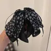 Presilha de Rabo de Cavalo Flor de Pessegueiro Nova Laço de Chiffon Francês Fita Presilha Preguiçosa Acessórios de Cabelo Atmosfera Romântica para Mulheres
