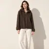 Otoño/Invierno 2026 Abrigo de Lana de Yak Sudadera con Capucha Abrigo de Lana Temperamento Holgado Sensación de Alta Gama Abrigo de Lana de Yak Mujer