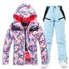 Traje de esqui feminino inverno ao ar livre à prova de vento água-respingos quente engrossado snowboard duplo-board traje de esqui nova chegada