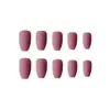 Uñas Portátiles Color Sólido Mate Esmerilado Forma Trapezoidal Estilo Europeo y Americano Uñas de Manicura 24 Piezas Parches de Uñas Postizas Ultra Delgados Terminados