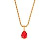 Collar Europeo y Americano Transfronterizo de Cadena Torcida de 2 mm con Colgante de Gota de Agua, Joyería Simple de Lujo Ligero, Acero Inoxidable Chapado en Oro de 18K para Mujer