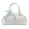 Bolso Boston Portátil de Alta Gama de Moda Dulce Estilo Francés Diseño Nicho Simple Color Sólido para Mujer