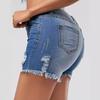 Shorts Jeans Rasgados com Franjas Populares Europeus e Americanos para Mulheres - Comércio Exterior Transfronteiriço