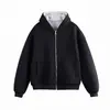 Sudadera cárdigan versátil de marca de moda transfronteriza, peso pesado, para hombre, estilo americano, chaqueta con capucha estructurada de colores contrastantes, ropa exterior casual, para primavera y otoño