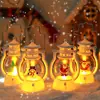 Decoração de bolo de Natal Lâmpada a óleo pequena portátil LED Luz noturna de Natal Mesa de sobremesas Adorno Adereços luminosos