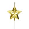 Faceta geométrica Diamante Amor Pentagrama Vela Diamante Metálico Amor Pentagrama Vela Decoração de bolo