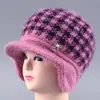Gorro de punto forrado de forro polar a prueba de viento y resistente al frío para otoño e invierno, diseñado para proteger las orejas, para madres de mediana edad y mayores
