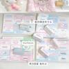 Mini tarjeta plegable coreana con forma de cabeza de frijol de amor, material de embalaje de tarjeta pequeña, tarjeta de regalo de joyería con persecución de estrellas
