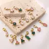 Europeo y Americano Nicho Lujo Ligero Zircón de Color Colgante con Cierre de Langosta Desmontable Acero Inoxidable DIY Cadena para Bolsos Accesorios de Pulsera