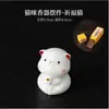 Gatinho de Porcelana Branca Porta Incenso para Interior Aromaterapia para Casa Ornamentos Animal de Estimação de Chá Acessórios para Cerimônia do Chá Cerâmica Fofa e Requintada para Brincar com Chá