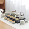 Lujo Ligero de Gama Alta Horno Ru Juego de Té Kung Fu para el Hogar Cerámica China Tetera Taza de Té Bandeja de Té Pequeña Juego de Regalo