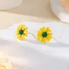 Explosiones pequeño traje de joyería de margarita para mujer dulce moda anillo de flor amarilla pulsera collar pendientes de alfiler de plata pendientes pendientes