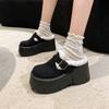 Chinelo Birkenstock de Algodão de Pelúcia Fofo e Doce Estilo Japonês 2024 Novo Diário para Casa Sola Macia Confortável Pelúcia Meio Chinelo