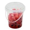 Cubo portátil de frutas de 1000 ml con agujero, cubo transparente de plástico de grado alimenticio de 500 ml, vaso para té de leche con polvo de hielo de 700 ml