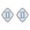 Pendientes de Plata de Ley S925 para Mujer Pendientes de Piedra de Cristal Natural Transfronterizos Corte Personalizado Incrustados Topacio Estilo Popular Xiaohongshu