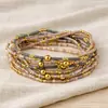 Pulseras de Estilo Bohemio Transfronterizas, Cuentas de Arroz Multicapa, Cuentas CCB, Colores Contrastantes, Juegos de Joyería Apilables, Al por Mayor en Stock
