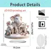 Nuevo Producto Creativo Transfronterizo: Encantadores Adornos Acrílicos 2D de Familia Elefante Blanco para Escritorio, Hogar y Decoración de Sala de Estar Manualidades