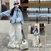 Conjunto de Otoño para Niñas 2025 Nueva Moda Estilo Coreano Chaqueta Casual y Conjunto de Pantalones Cargo para Niñas