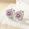 Nuevos Pendientes de Imitación de Moissanita de un Quilate de Moda para Mujer, Redondos y Súper Brillantes, Clips para Orejas de Celebridad de Internet