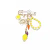 Design Europeu e Americano Exagerado Flor de Limão Cenoura Pingente Broche Moda Fruta Floral Multi-Elemento Pin Acessório