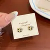 Nuevos Pendientes de Gato con Lazo y Estampado de Leopardo para Otoño e Invierno para Mujer Aguja de Plata Exquisitos Dulces Pequeños Frescos Corazón de Niña Pendientes de Dibujos Animados
