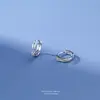 Pendientes de Plata de Ley S999 para Mujer, Pendientes Sencillos y Versátiles, Pendientes de Aro Lisos con Circonita Hueca, Pendientes de Plata Pura al por Mayor