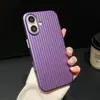 Adecuado para Iphone18Promax Funda para Teléfono Móvil con Patrón de Rejilla Corrugada, Simple Funda Protectora Dura tipo Piel para Apple 17 Anti-Caídas